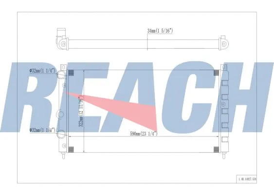 1.40.14827.534 REACH Радиатор, охлаждение двигателя (фото 1)