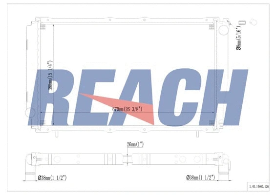 1.40.14860.126 REACH Радиатор, охлаждение двигателя (фото 1)