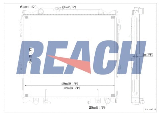 1.40.14947.116 REACH Радиатор, охлаждение двигателя (фото 1)