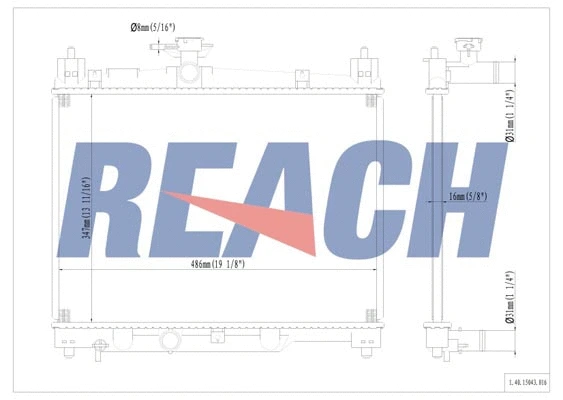 1.40.15043.016 REACH Радиатор, охлаждение двигателя (фото 1)