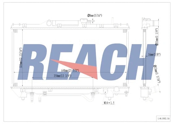 1.40.15052.116 REACH Радиатор, охлаждение двигателя (фото 1)