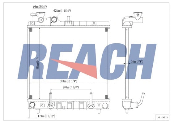 1.40.15340.116 REACH Радиатор, охлаждение двигателя (фото 1)
