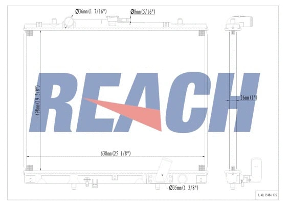1.40.15484.126 REACH Радиатор, охлаждение двигателя (фото 1)