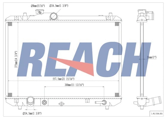 1.40.15564.016 REACH Радиатор, охлаждение двигателя (фото 1)