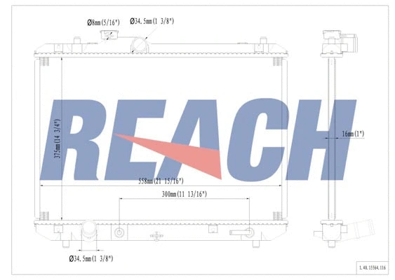 1.40.15564.116 REACH Радиатор, охлаждение двигателя (фото 1)