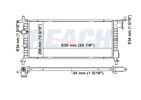 1.40.15664.534 REACH Радиатор, охлаждение двигателя (фото 1)