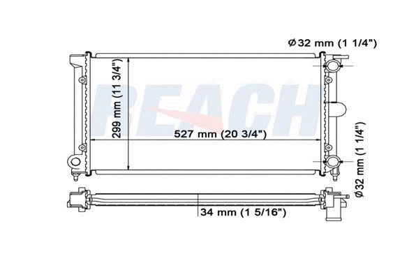 1.40.15714.534 REACH Радиатор, охлаждение двигателя (фото 1)