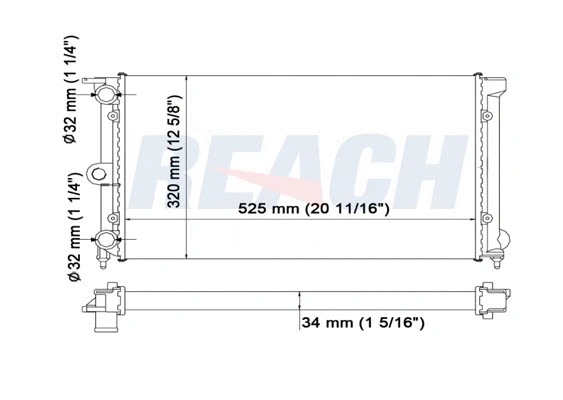 1.40.17044.534 REACH Радиатор, охлаждение двигателя (фото 1)
