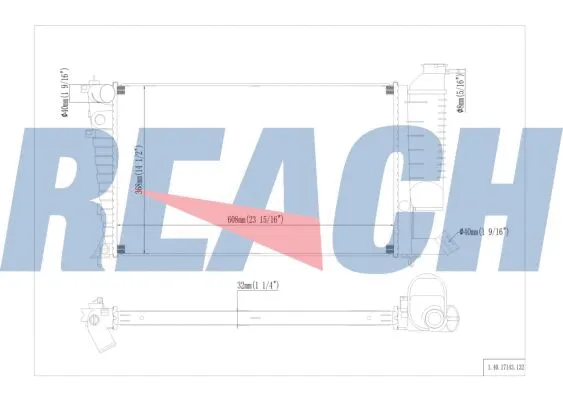 1.40.17143.132 REACH Радиатор, охлаждение двигателя (фото 1)