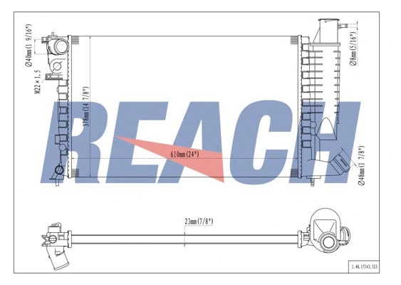 1.40.17143.523 REACH Радиатор, охлаждение двигателя (фото 1)