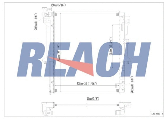 1.40.20067.116 REACH Радиатор, охлаждение двигателя (фото 1)