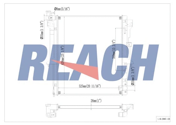 1.40.20067.126 REACH Радиатор, охлаждение двигателя (фото 1)