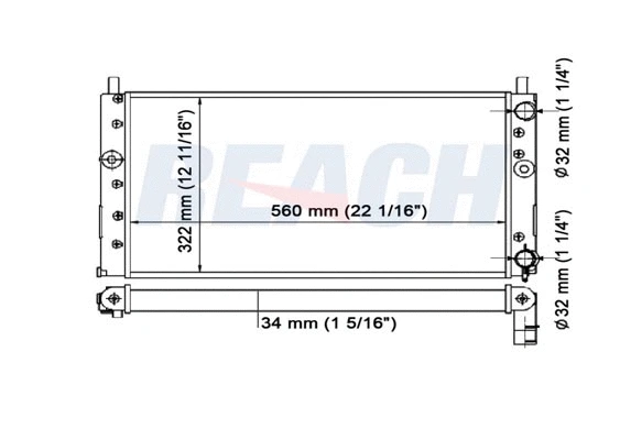 1.40.20074.534 REACH Радиатор, охлаждение двигателя (фото 1)