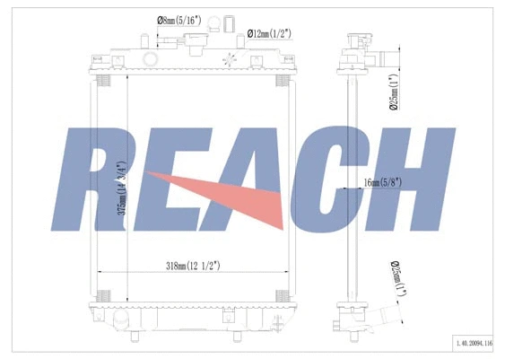 1.40.20094.116 REACH Радиатор, охлаждение двигателя (фото 1)