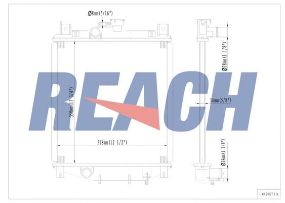 1.40.20127.116 REACH Радиатор, охлаждение двигателя (фото 1)