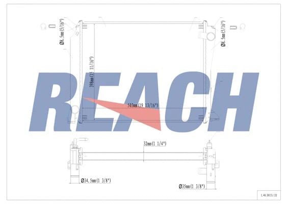 1.40.20133.132 REACH Радиатор, охлаждение двигателя (фото 1)