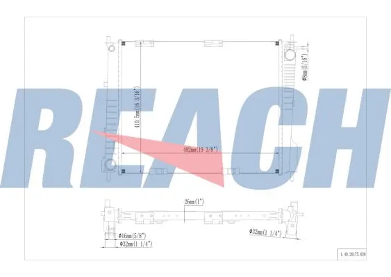 1.40.20175.026 REACH Радиатор, охлаждение двигателя (фото 1)