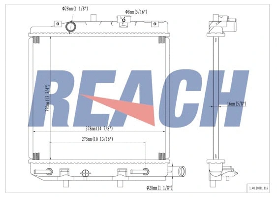 1.40.20301.116 REACH Радиатор, охлаждение двигателя (фото 1)