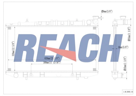 1.40.20365.116 REACH Радиатор, охлаждение двигателя (фото 1)