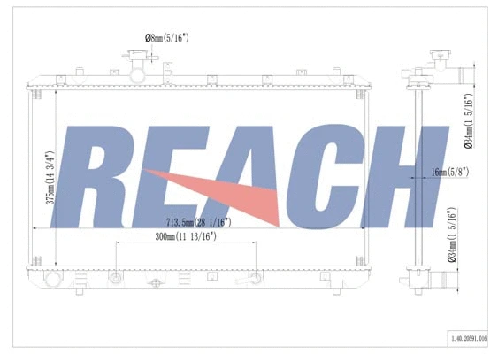 1.40.20591.016 REACH Радиатор, охлаждение двигателя (фото 1)