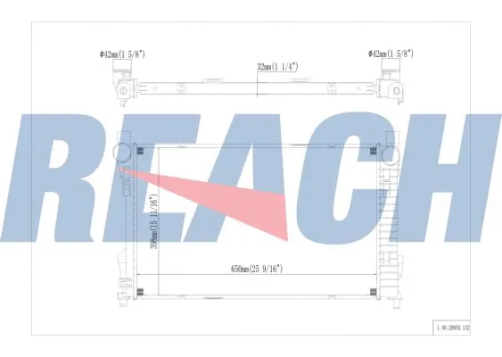 1.40.20650.132 REACH Радиатор, охлаждение двигателя (фото 1)
