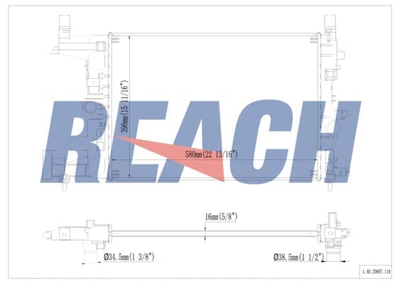 1.40.20697.116 REACH Радиатор, охлаждение двигателя (фото 1)