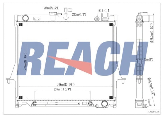 1.40.20702.126 REACH Радиатор, охлаждение двигателя (фото 1)