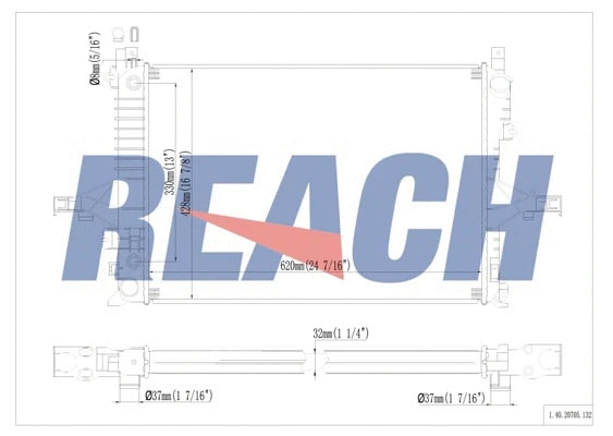 1.40.20705.132 REACH Радиатор, охлаждение двигателя (фото 1)