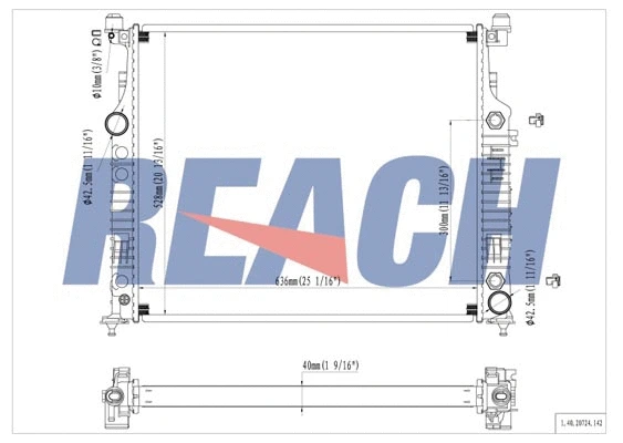 1.40.20724.142 REACH Радиатор, охлаждение двигателя (фото 1)
