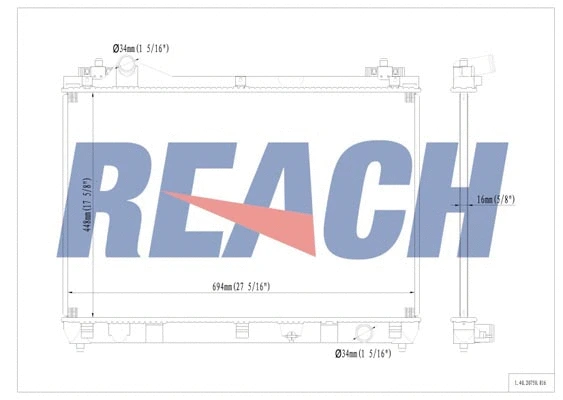 1.40.20750.016 REACH Радиатор, охлаждение двигателя (фото 1)
