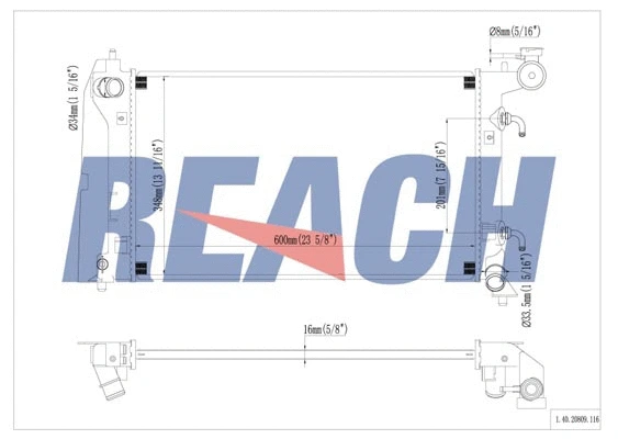 1.40.20809.116 REACH Радиатор, охлаждение двигателя (фото 1)