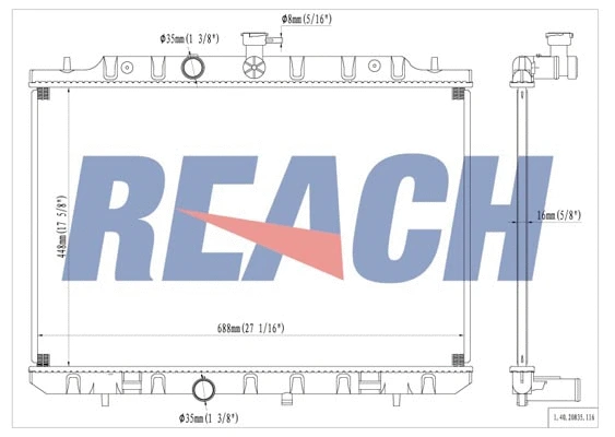 1.40.20835.116 REACH Радиатор, охлаждение двигателя (фото 1)