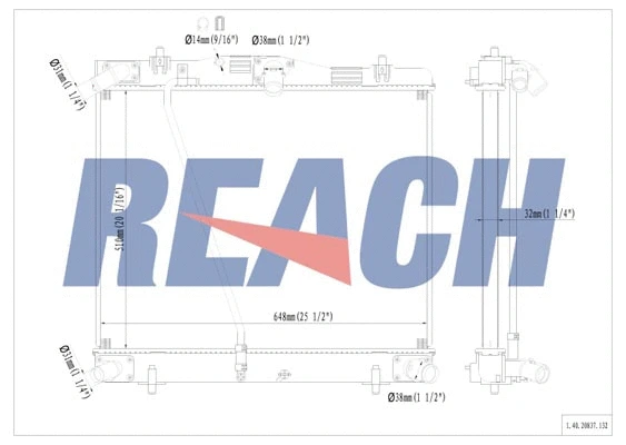 1.40.20837.132 REACH Радиатор, охлаждение двигателя (фото 1)