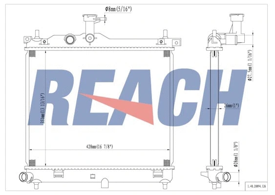 1.40.20894.126 REACH Радиатор, охлаждение двигателя (фото 1)