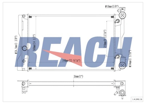 1.40.20902.126 REACH Радиатор, охлаждение двигателя (фото 1)