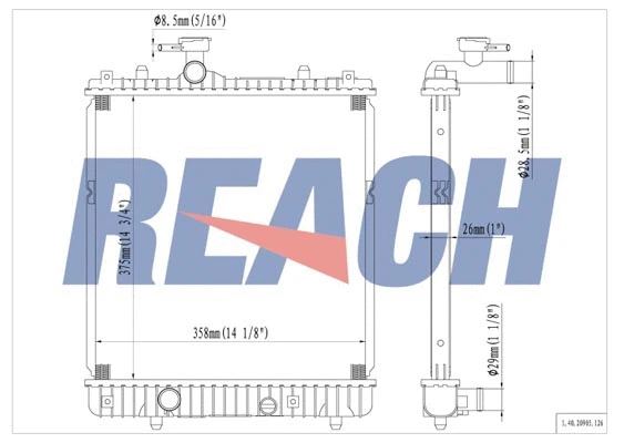 1.40.20905.126 REACH Радиатор, охлаждение двигателя (фото 1)