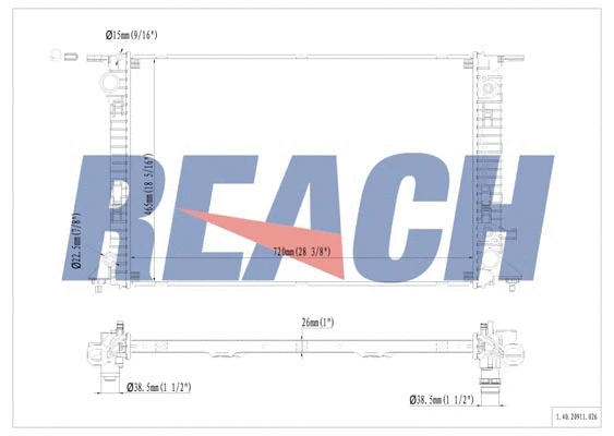 1.40.20911.026 REACH Радиатор, охлаждение двигателя (фото 1)
