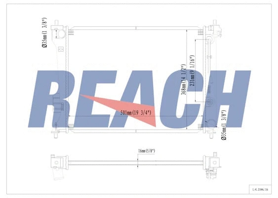 1.40.21046.116 REACH Радиатор, охлаждение двигателя (фото 1)