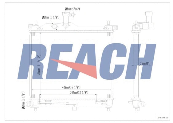 1.40.21049.126 REACH Радиатор, охлаждение двигателя (фото 1)