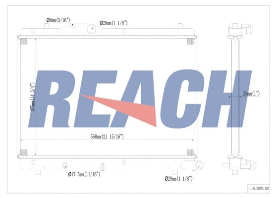 1.40.21073.126 REACH Радиатор, охлаждение двигателя (фото 1)