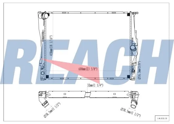 1.40.21132.132 REACH Радиатор, охлаждение двигателя (фото 1)