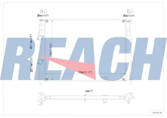 1.40.21135.126 REACH Радиатор, охлаждение двигателя (фото 1)