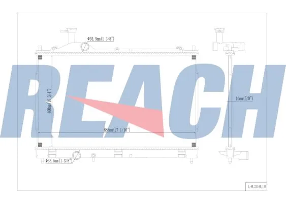 1.40.21144.116 REACH Радиатор, охлаждение двигателя (фото 1)