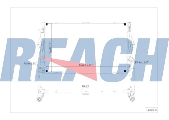1.40.21193.026 REACH Радиатор, охлаждение двигателя (фото 1)