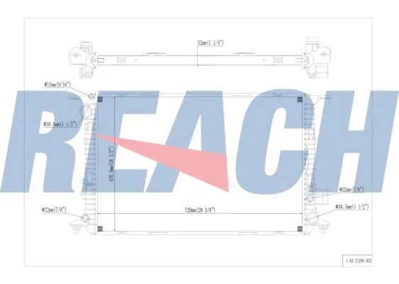 1.40.21208.032 REACH Радиатор, охлаждение двигателя (фото 1)