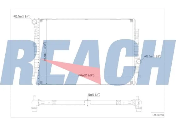1.40.21213.032 REACH Радиатор, охлаждение двигателя (фото 1)