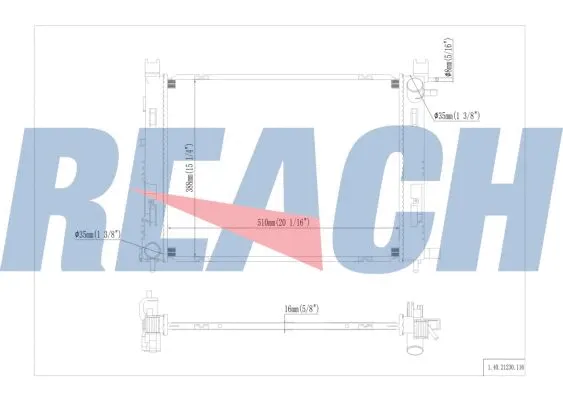 1.40.21230.116 REACH Радиатор, охлаждение двигателя (фото 1)