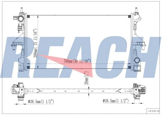 1.40.21233.126 REACH Радиатор, охлаждение двигателя (фото 1)