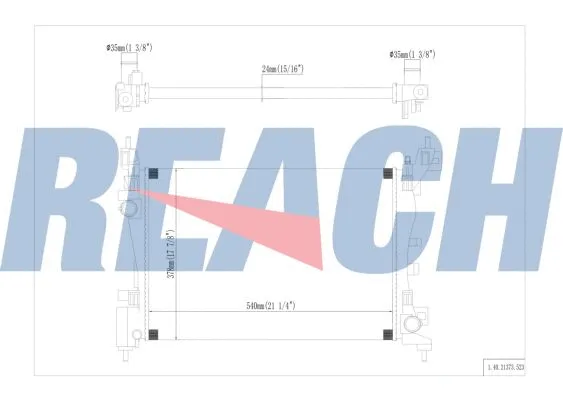 1.40.21373.523 REACH Радиатор, охлаждение двигателя (фото 1)