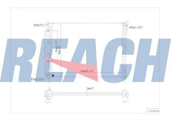 1.40.21376.126 REACH Радиатор, охлаждение двигателя (фото 1)